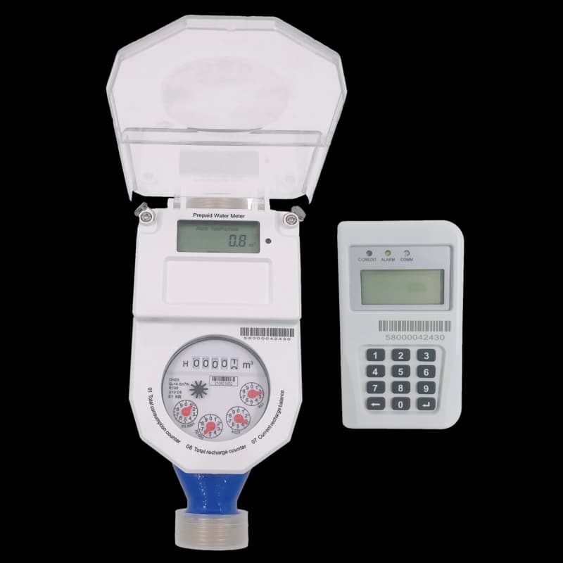 STS prepaid split water meter with its Customer Interface Unit (CIU) keypad
